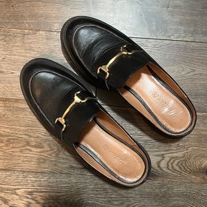 Madewell black leather loafer mules